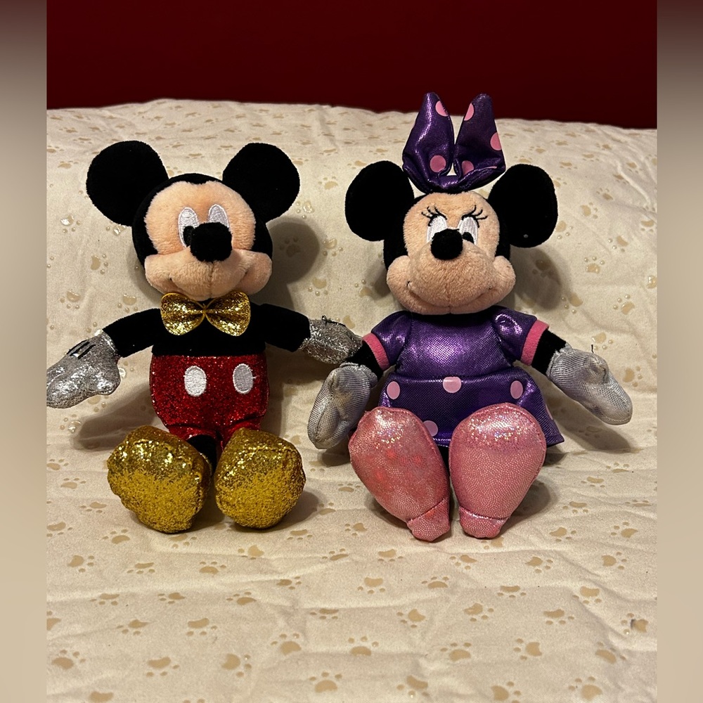 Ty - sparkle Mickey and Minnie Mouse